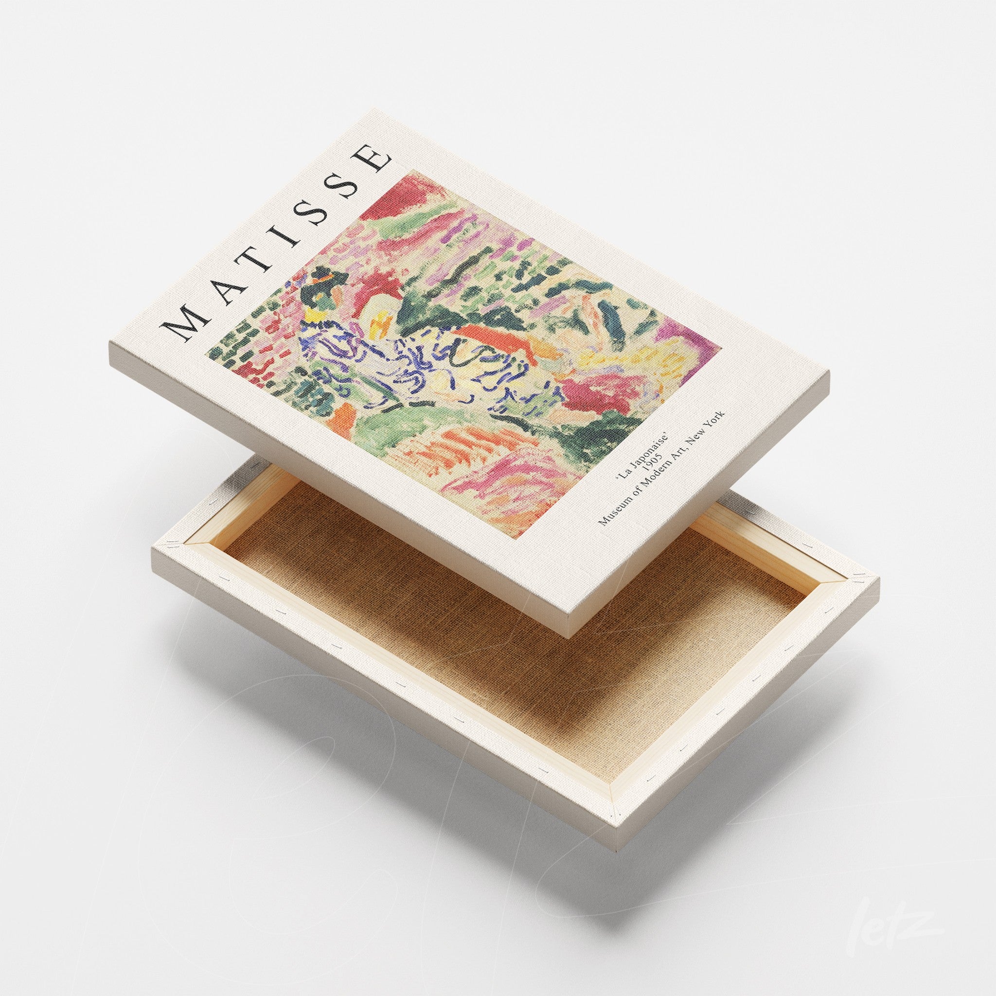 quadro em canvas com arte de Matisse exibindo cores vibrantes e formas ousadas