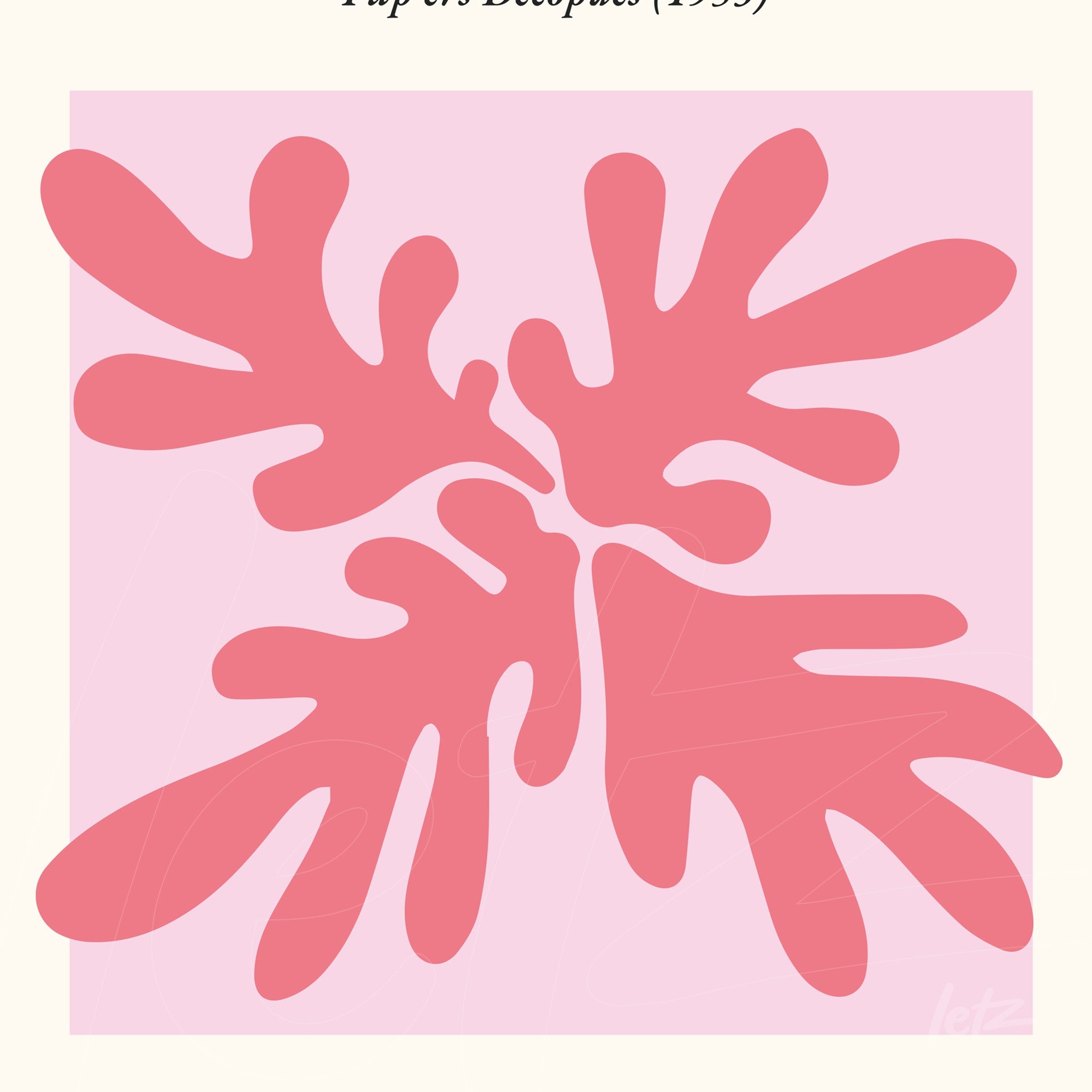 arte digital abstrata em tons de rosa e fundo rosa claro, formando um padrão orgânico