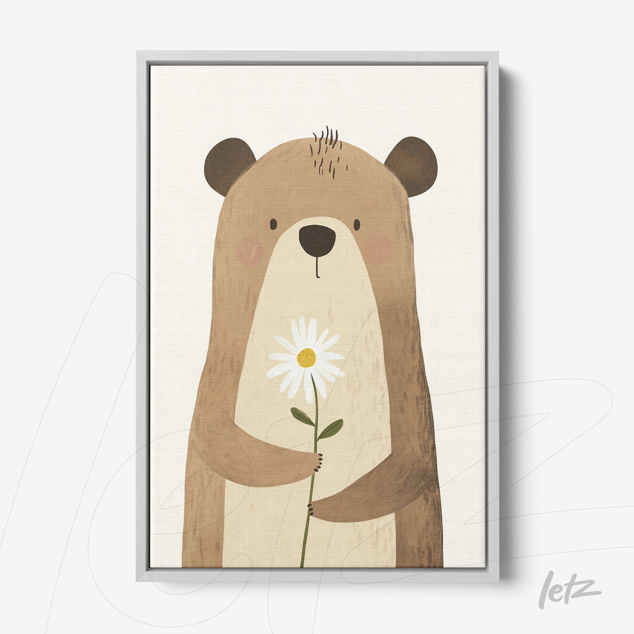 Letz Quadro Preview Canvas Moldura Branco animais fofinhos urso 5