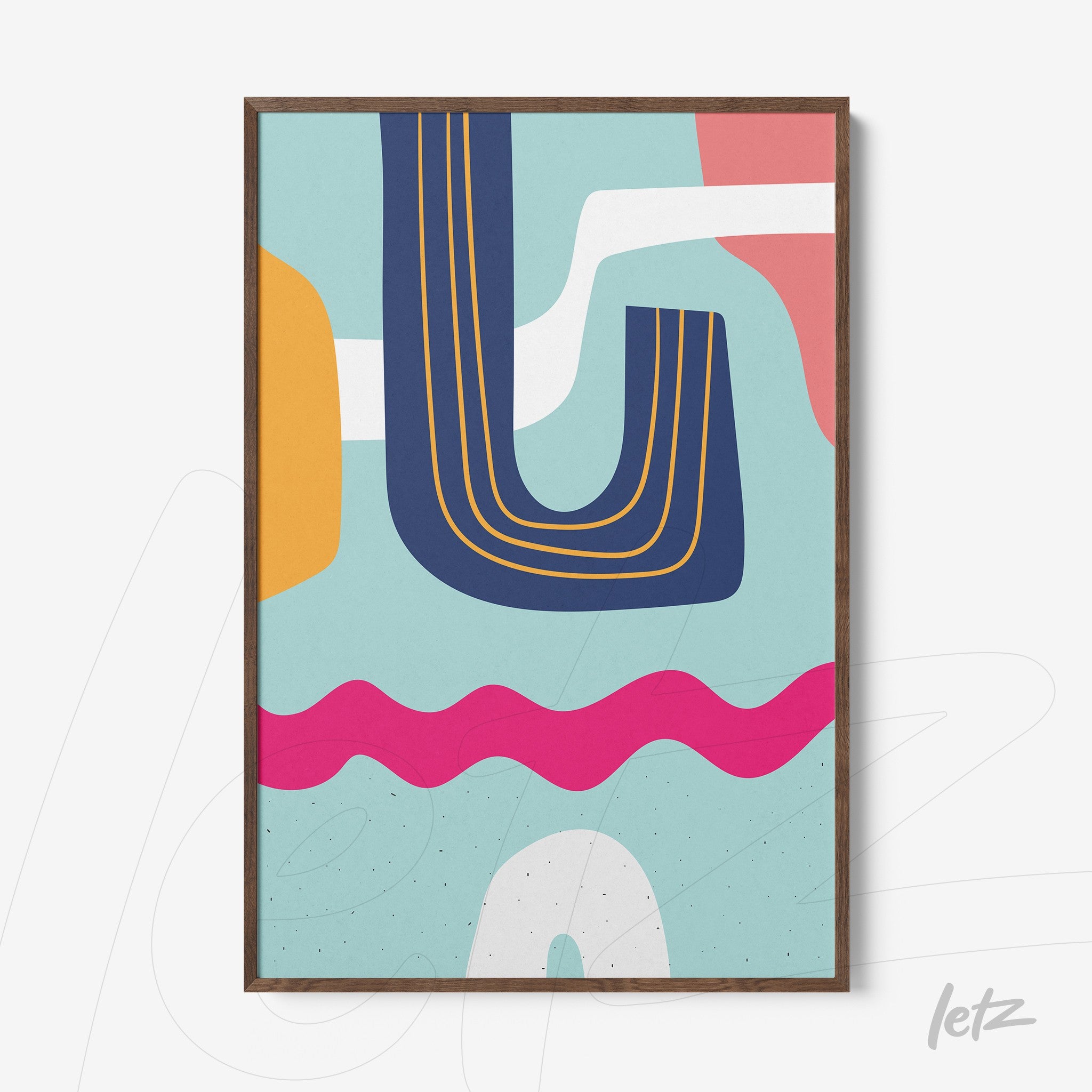 ```json
{
"alt": "quadro com arte boho de formas geométricas multicoloridas em moldura de freijó",
"alt_en": "boho art with multicolored geometric shapes in freijo wood frame"
}
```