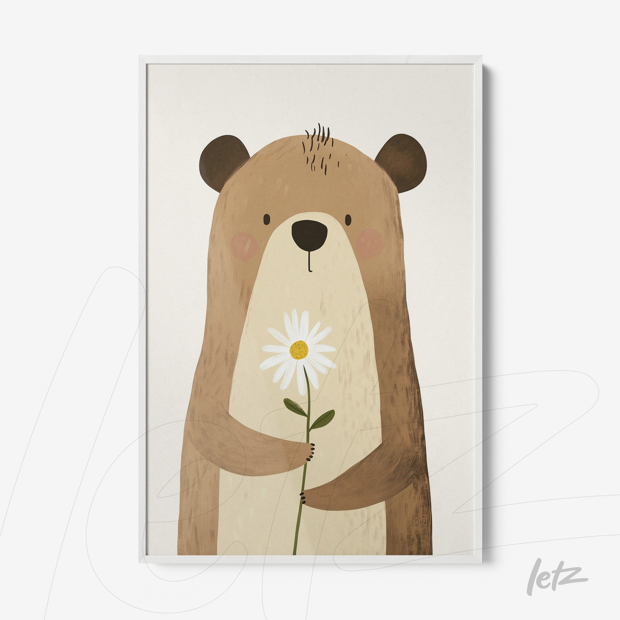 Letz Quadro Preview Filete com Vidro Branca animais fofinhos urso 5