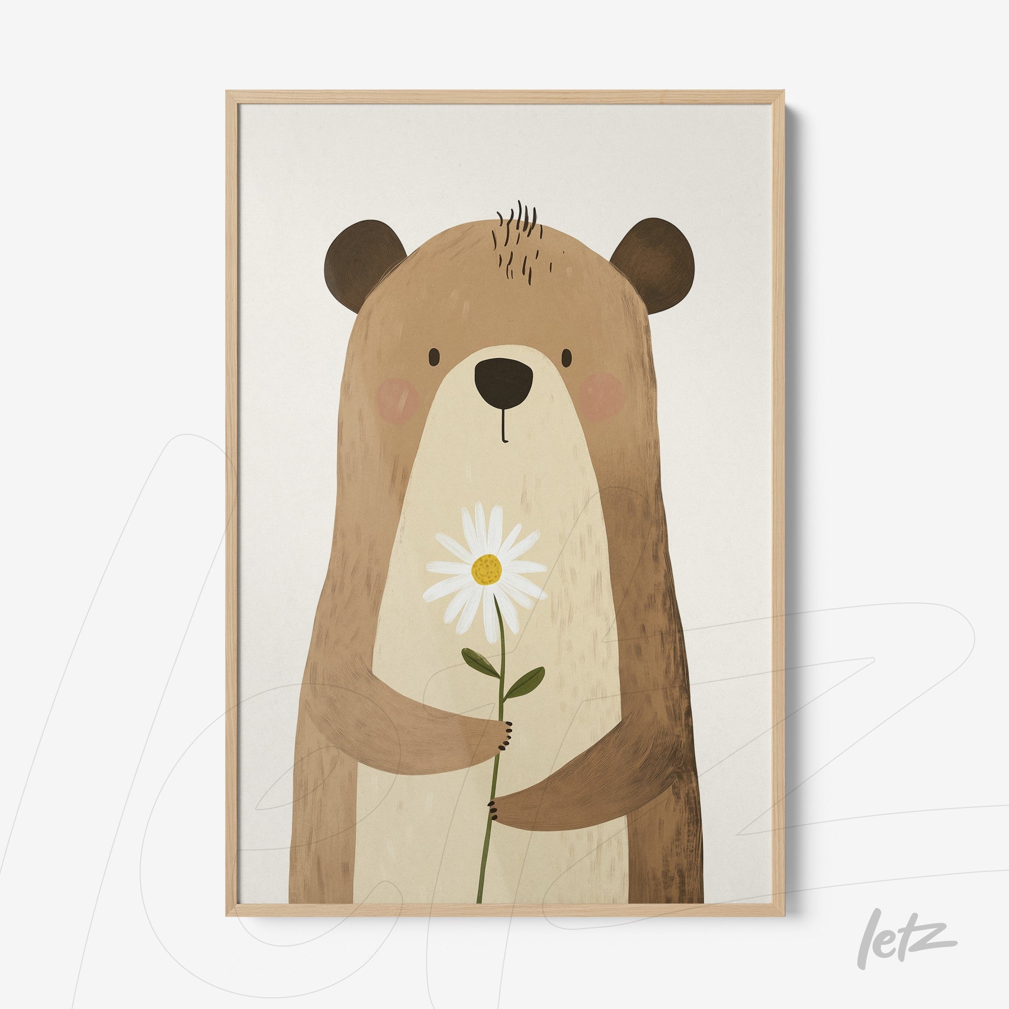Letz Quadro Preview Filete com Vidro Natural animais fofinhos urso 5