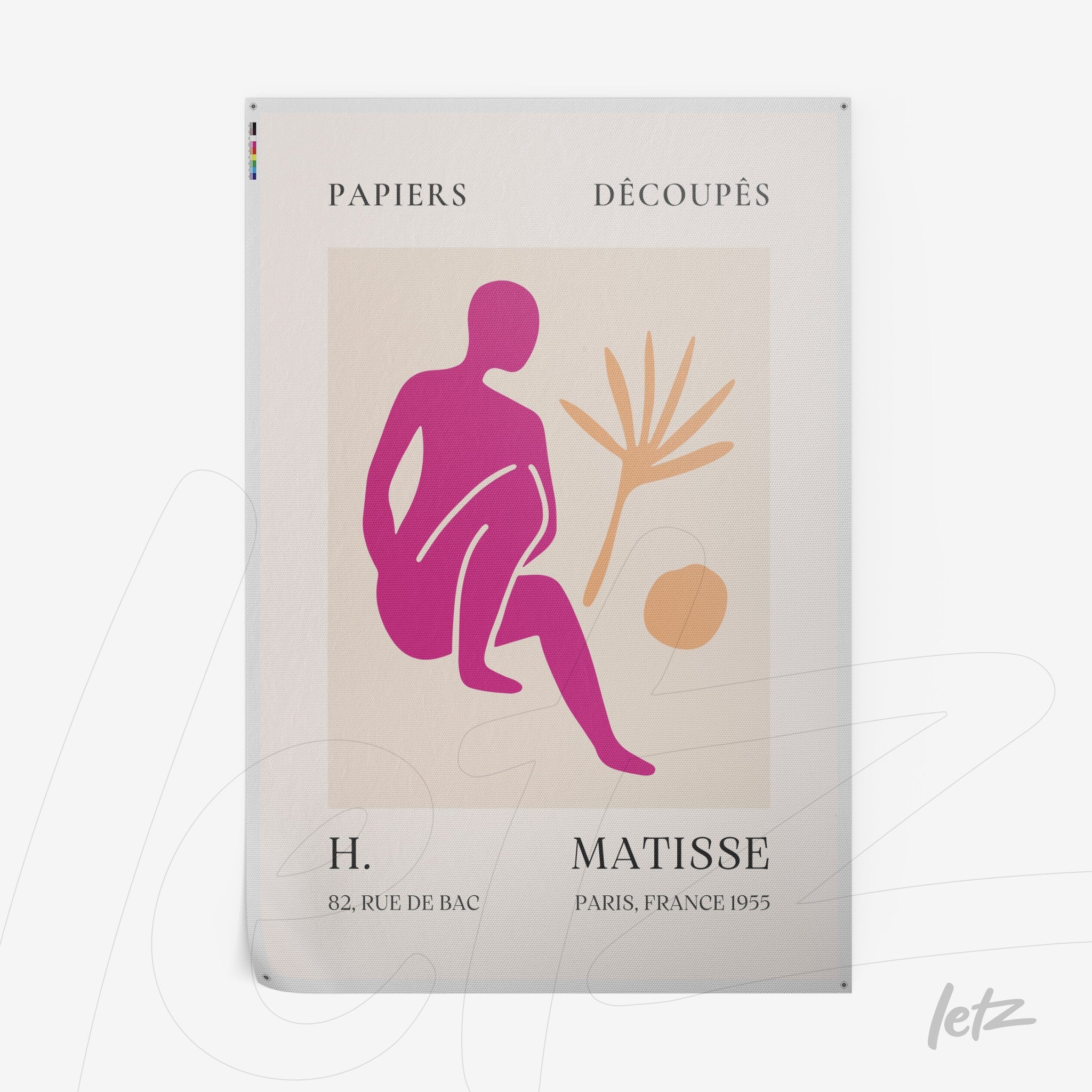 ilustração em tones de rosa e amarelo com figura humana sentada e uma folha ao lado, em fundo claro