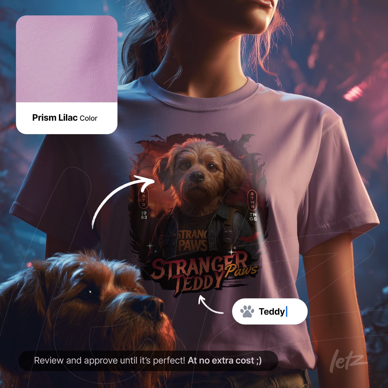 Camiseta Stranger Paws inspirada na Série Stranger Things