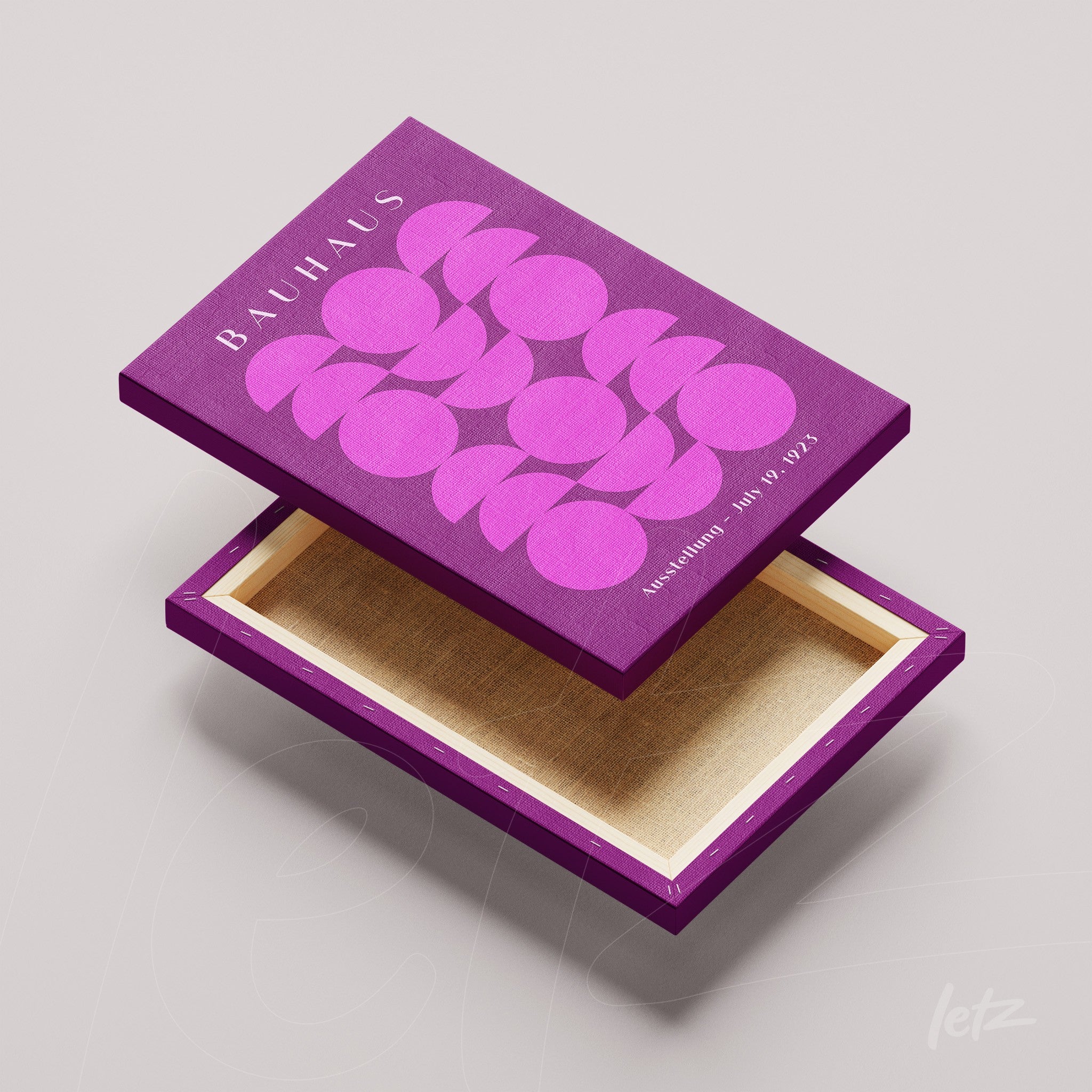 capa de livro Bauhaus em tons de roxo com design geométrico