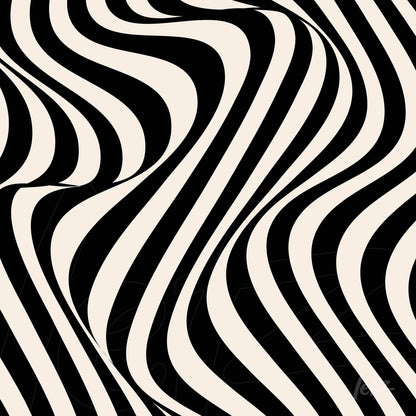 impressão em estilo op art com padrões ondulados em preto e branco