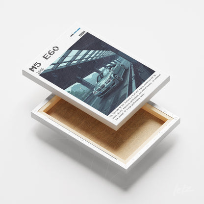 quadro em canvas com ilustração vintage de carro sob um telhado de vidro em fundo cinza