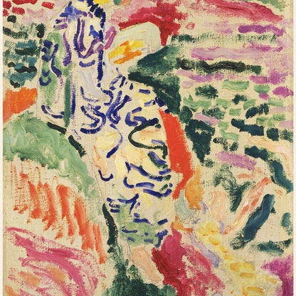 arte abstrata com formas fluidas em tons de rosa, vermelho, verde e azul, fundo texturizado