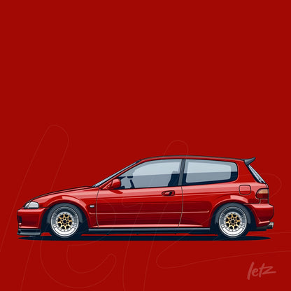 ilustração de carro esportivo vermelho em fundo vermelho sólido