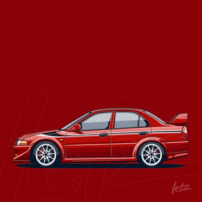 ilustração de um carro esportivo vermelho em fundo vermelho sólido
