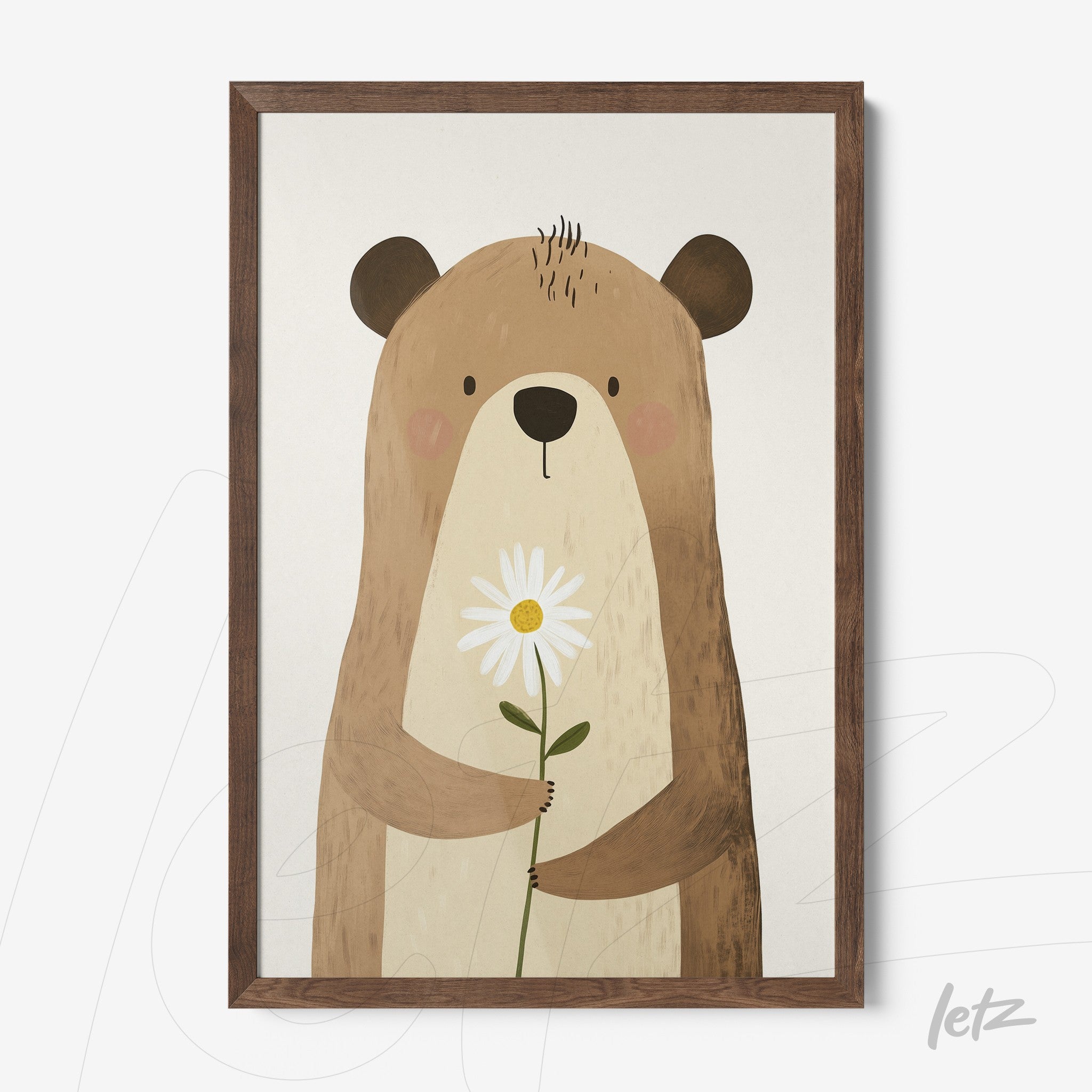 Letz Quadro Preview Caixa com Vidro Freijo animais fofinhos urso 5