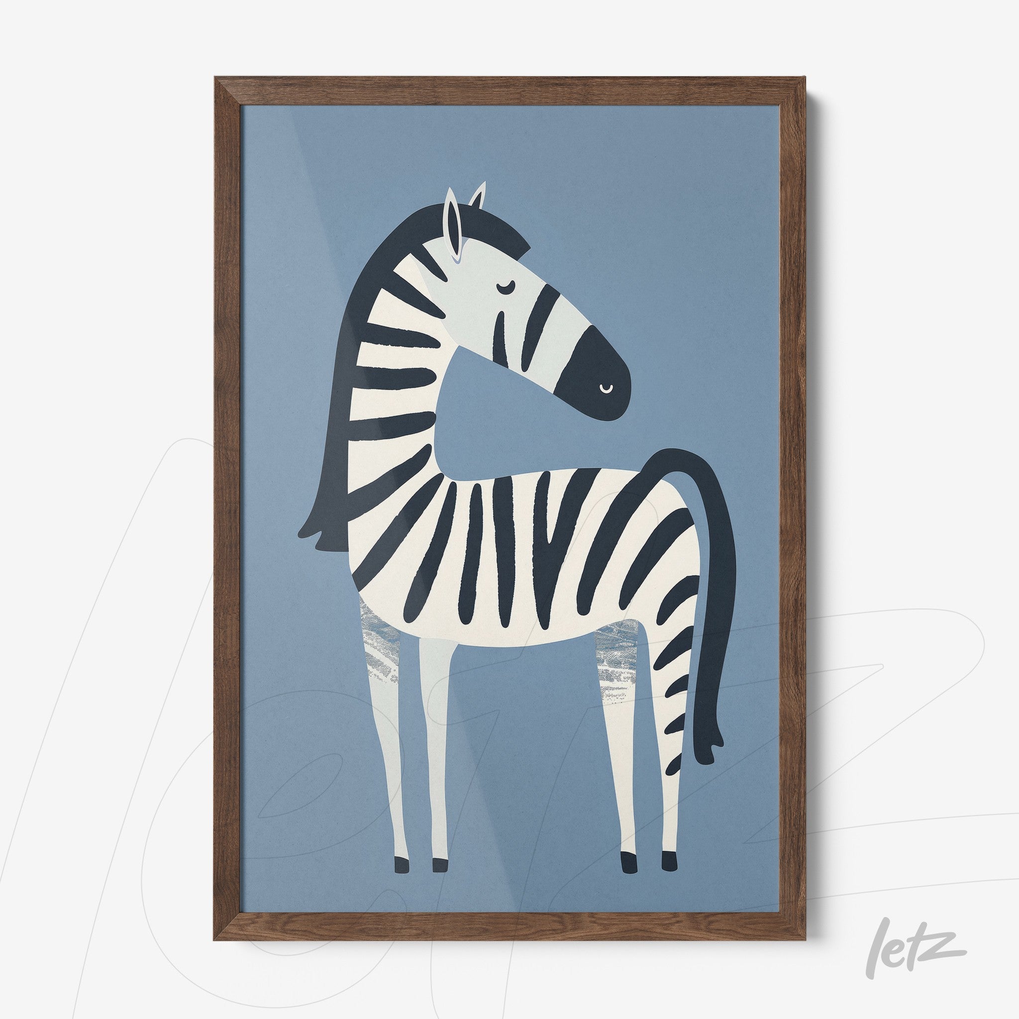 Letz Quadro Preview Caixa com Vidro Freijo animais fofinhos zebra 1
