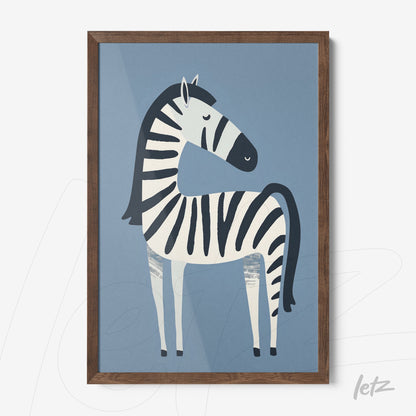 Letz Quadro Preview Caixa com Vidro Freijo animais fofinhos zebra 1