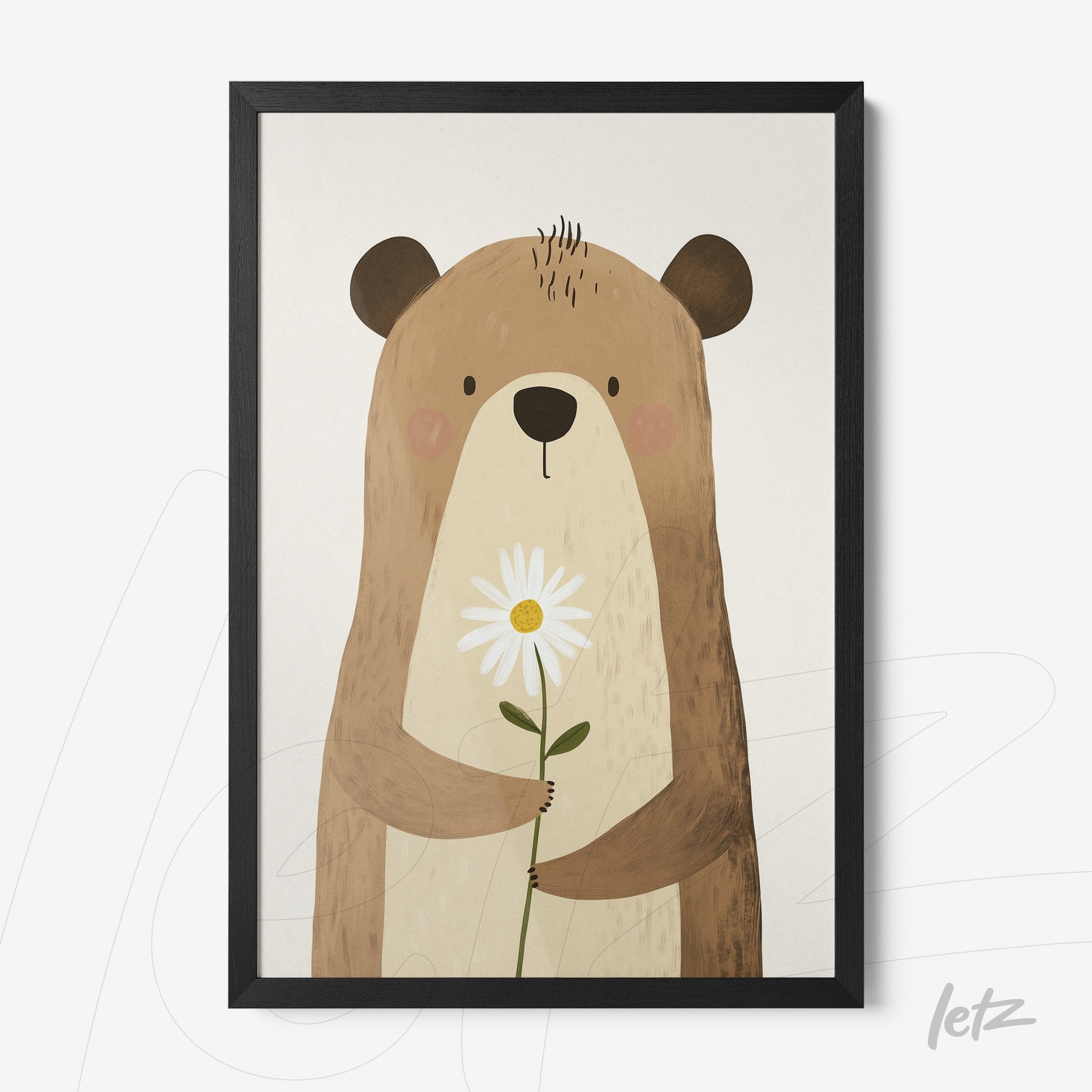 Letz Quadro Preview Caixa com Vidro Preta animais fofinhos urso 5