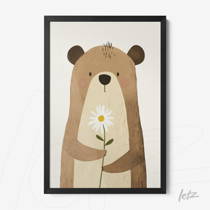 Letz Quadro Preview Caixa com Vidro Preta animais fofinhos urso 5