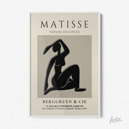 quadro com arte em recorte de tema feminino em moldura branca