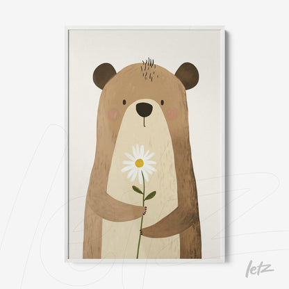 Letz Quadro Preview Filete com Vidro Branca animais fofinhos urso 5