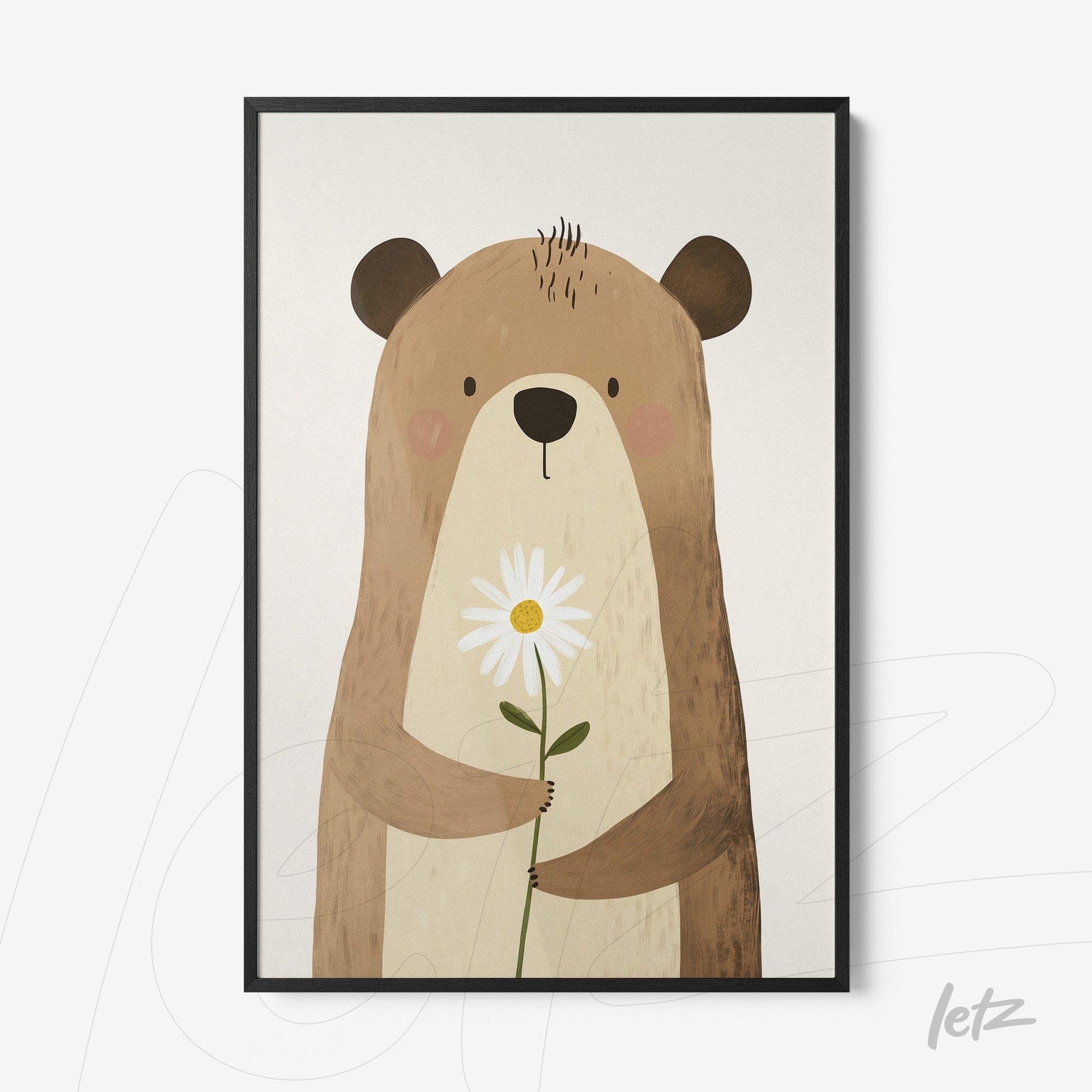 Letz Quadro Preview Filete com Vidro Preta animais fofinhos urso 5