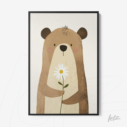 Letz Quadro Preview Filete com Vidro Preta animais fofinhos urso 5