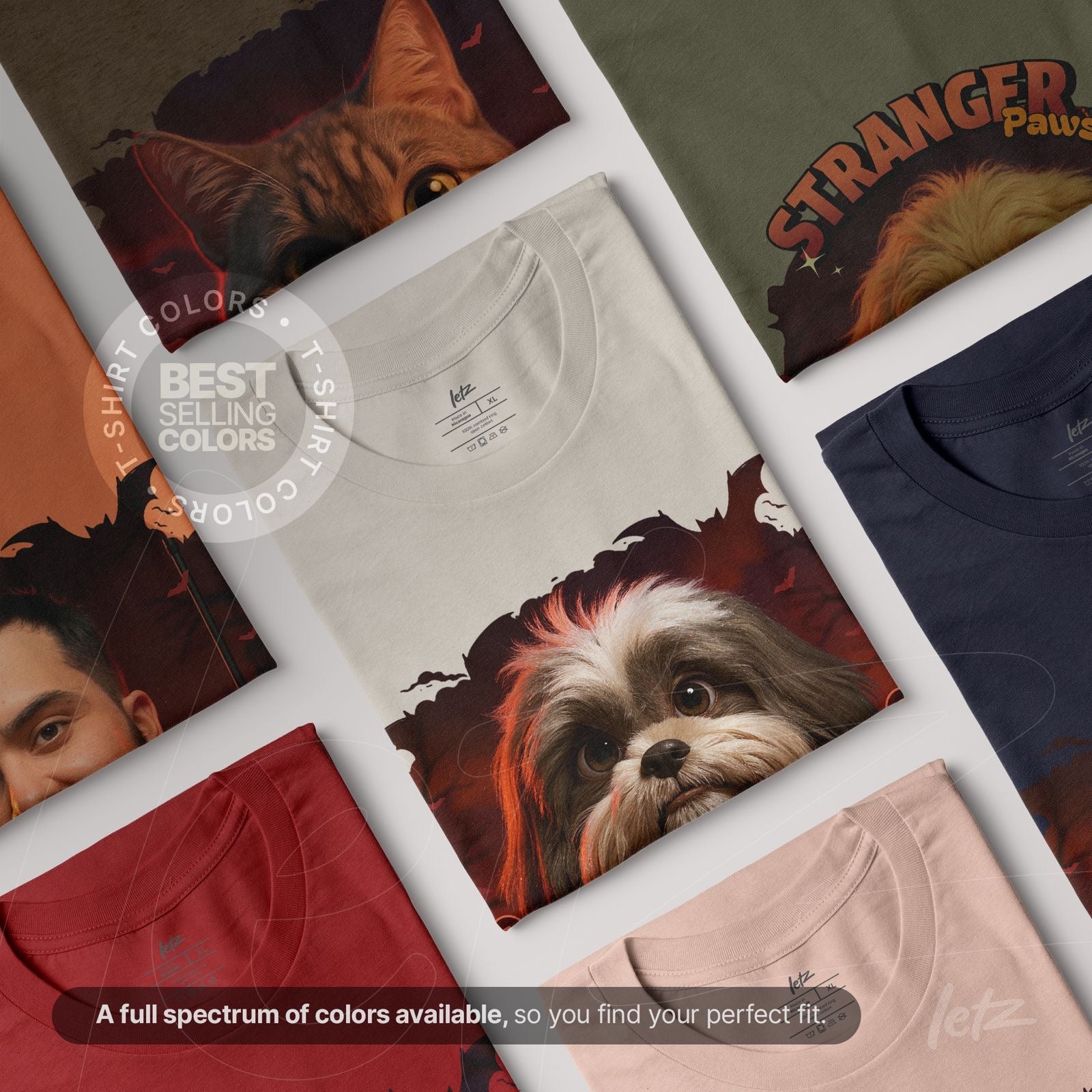 Camiseta Stranger Paws inspirada na Série Stranger Things